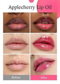Korean Vegan Lip Oil - Applefig, 0.12 Fl Oz + Korean Lip Oil - Applecherry, 0.12 Fl Oz Bundle